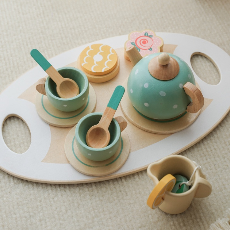 子供用木製ティーセット＆スイーツおもちゃ