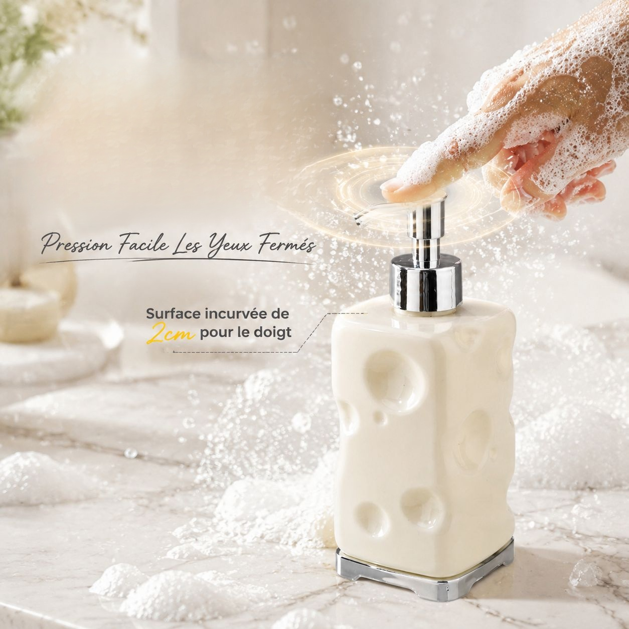 Bouteille distributrice multifonction luxe léger pour salle de bain