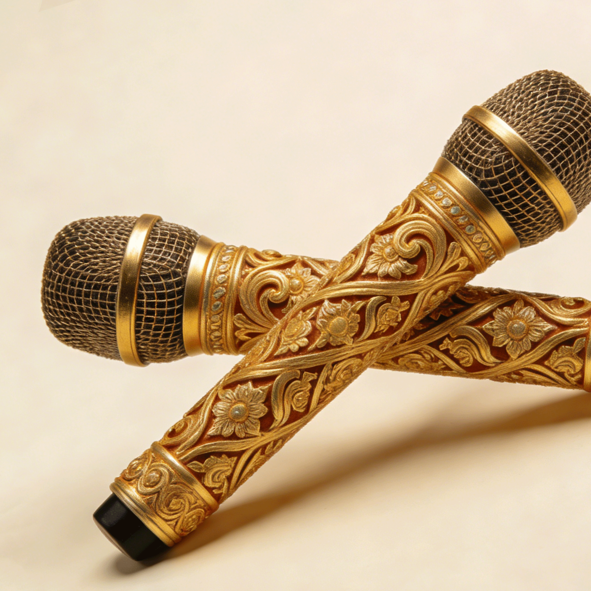 เซ็ตไมค์สีทองสุดหรู 2 ชิ้น