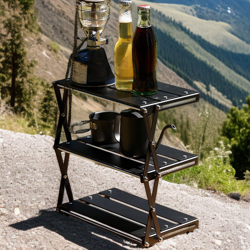 Multi-Layer Aluminum Kitchen Spice Organizer Shelf