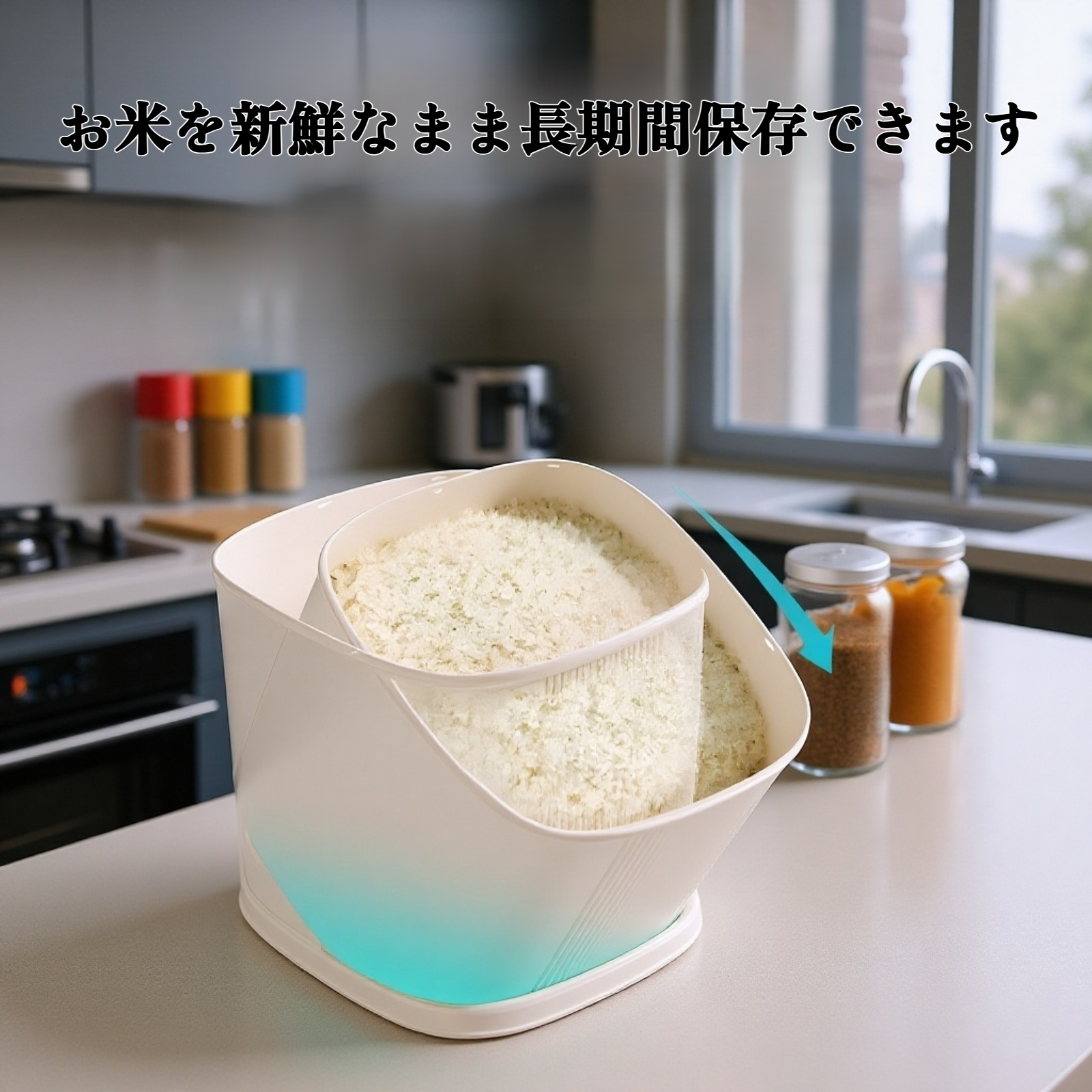 家庭用として防虫・防湿・密閉に優れた米びつです