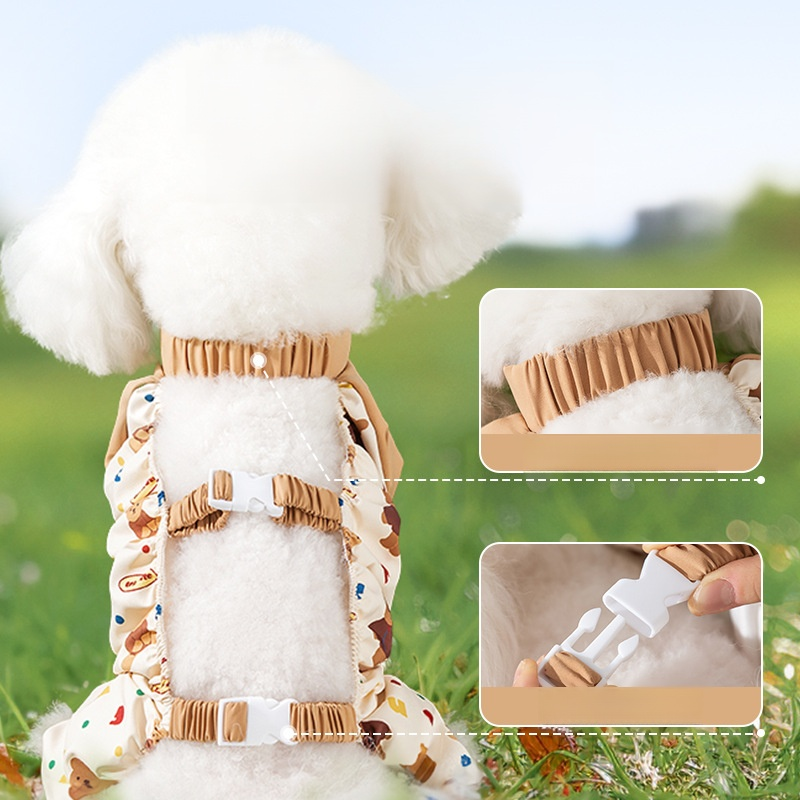 小中型犬プリントの防塵パンツ