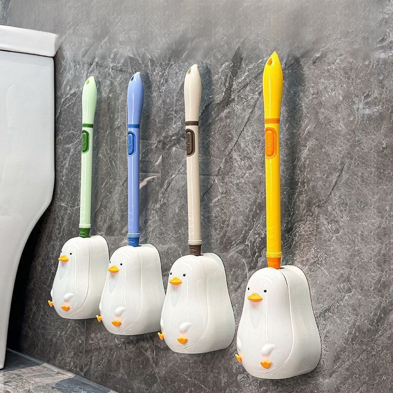 벽걸이형 액체 주입 노란 오리 변기솔