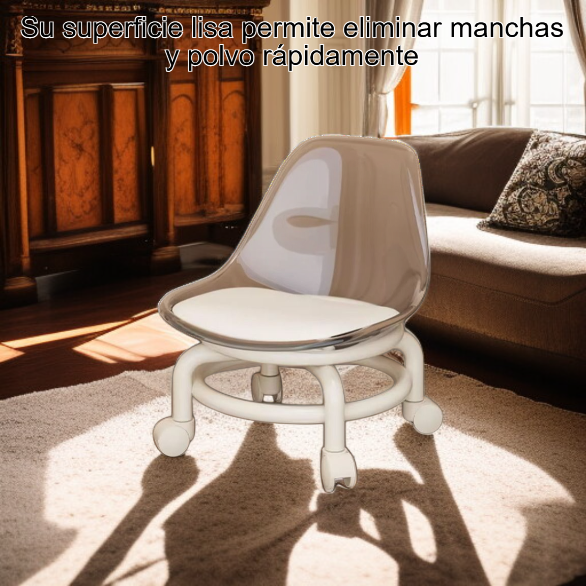 Taburete de acrílico moderno y transparente