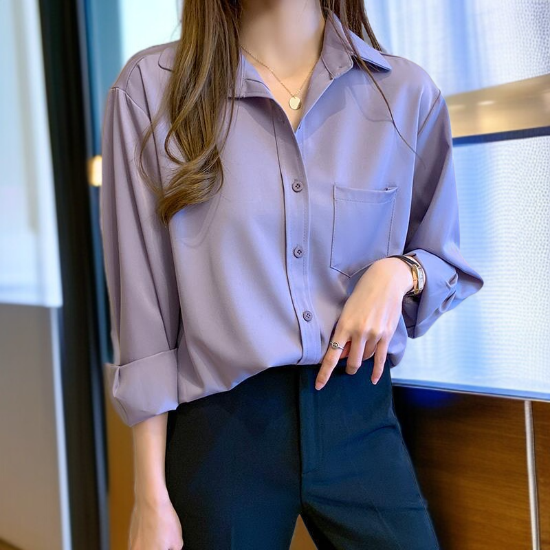 シャツ レディース タロパープル シフォン 長袖 ヴィンテージ トップス ブラウス レディース タロパープル 長袖 シャツ