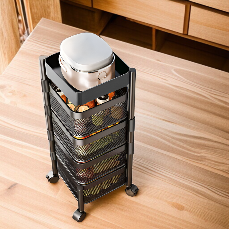キッチンラック キッチンワゴン キャスター付き 大容量 通気性 収納ワゴン 収納ボックス キッチン収納 キャスターワゴン キッチンカート おしゃれ スリム ワゴン 小物隙間収納 ペットボトルラック 冷