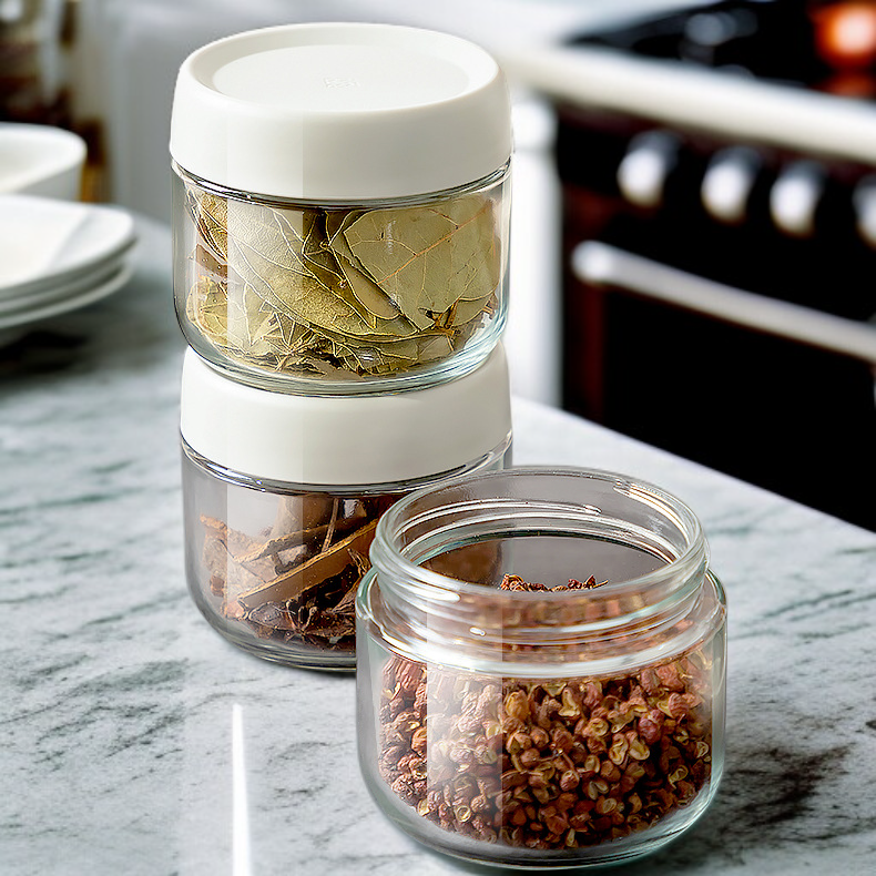 Double-Layered Spice Jar Organizer with Labels