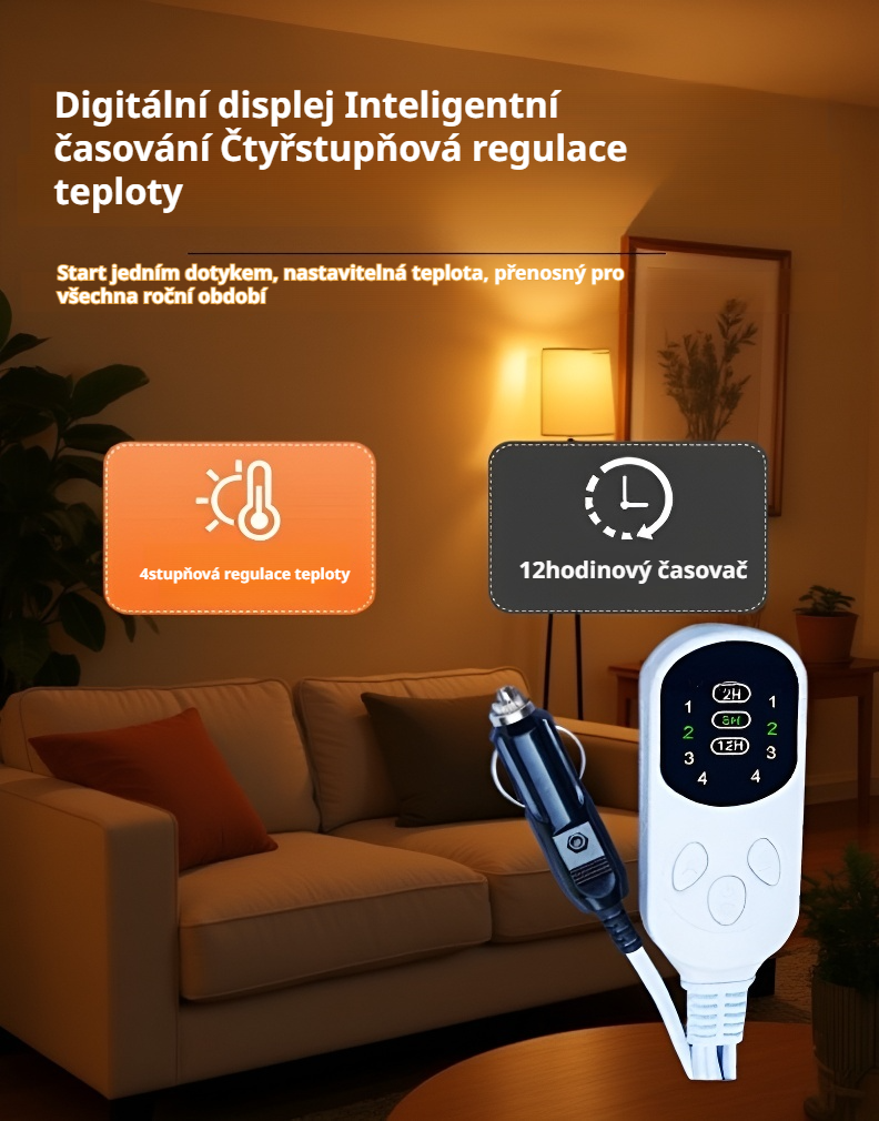 Přenosná elektrická deka pro cestování autem