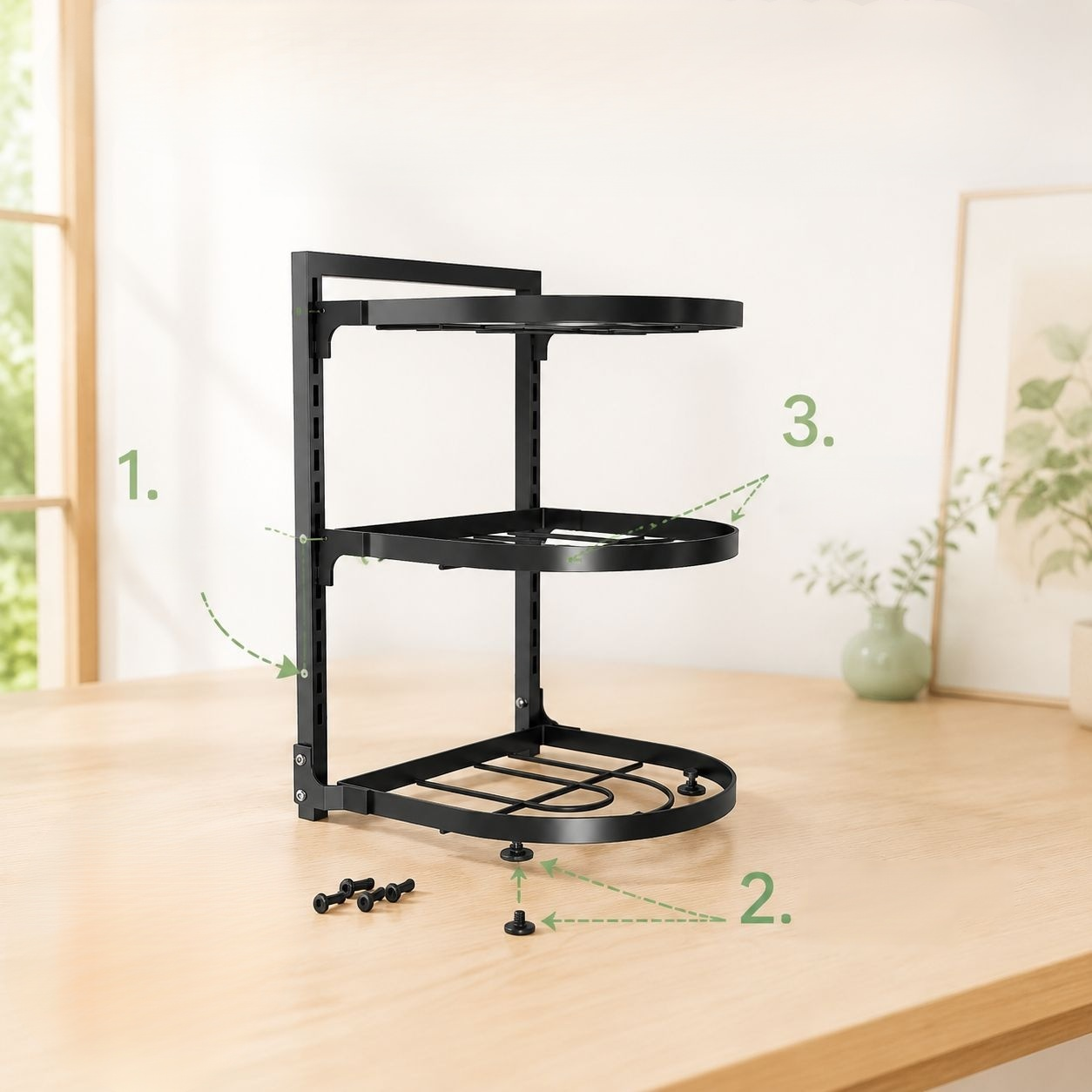 キッチン収納ラック、調理器具収納ラック、キャビネット用多段シンク床置き型多段調理器具ホルダー、穴あけ不要。