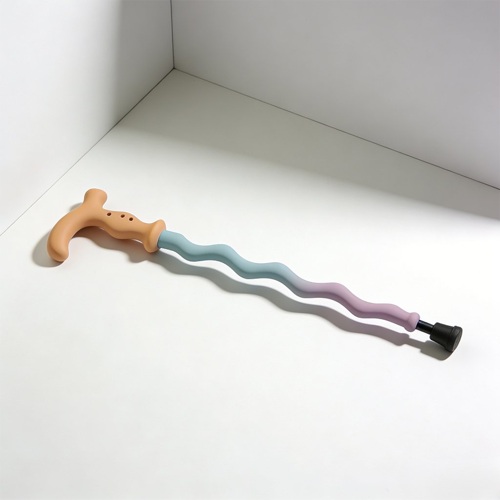 Non-Slip Durable Hiking Stick on rocky mountain trail