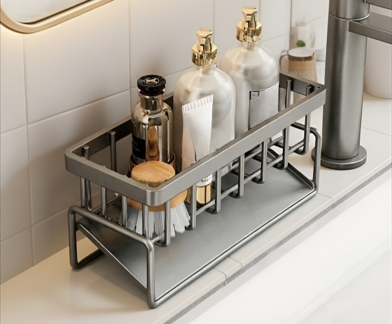 Multi-functional storage rack with steel wool and scrubbers