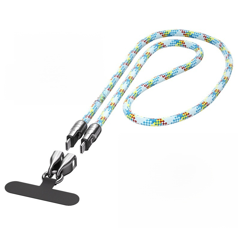 Dual-purpose phone lanyard and data cable