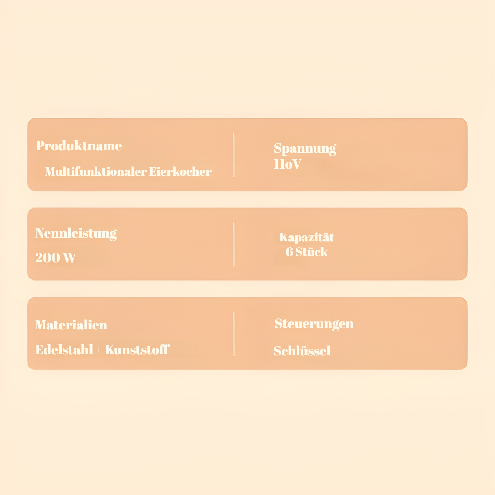 Eierkocher mit abnehmbarem Deckel