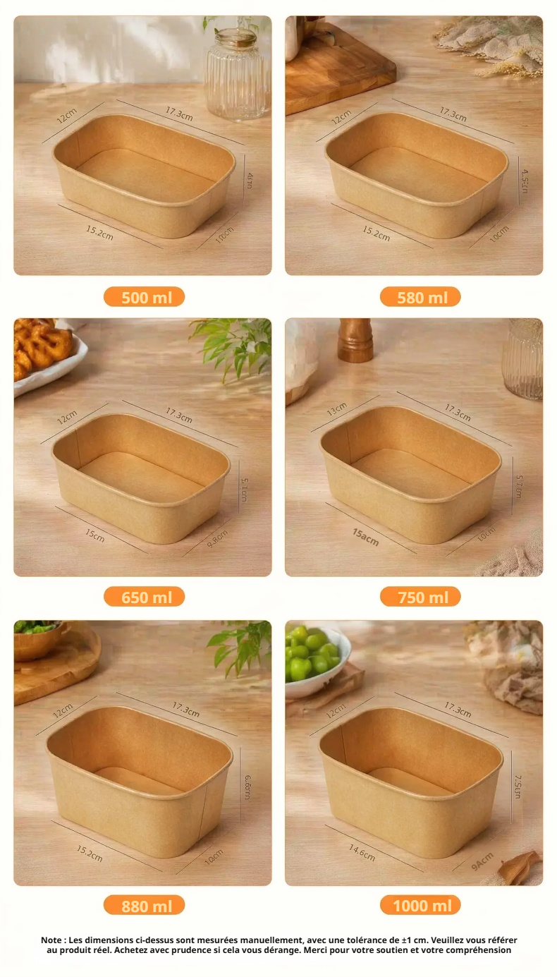 Boîte alimentaire jetable résistante pour restauration
