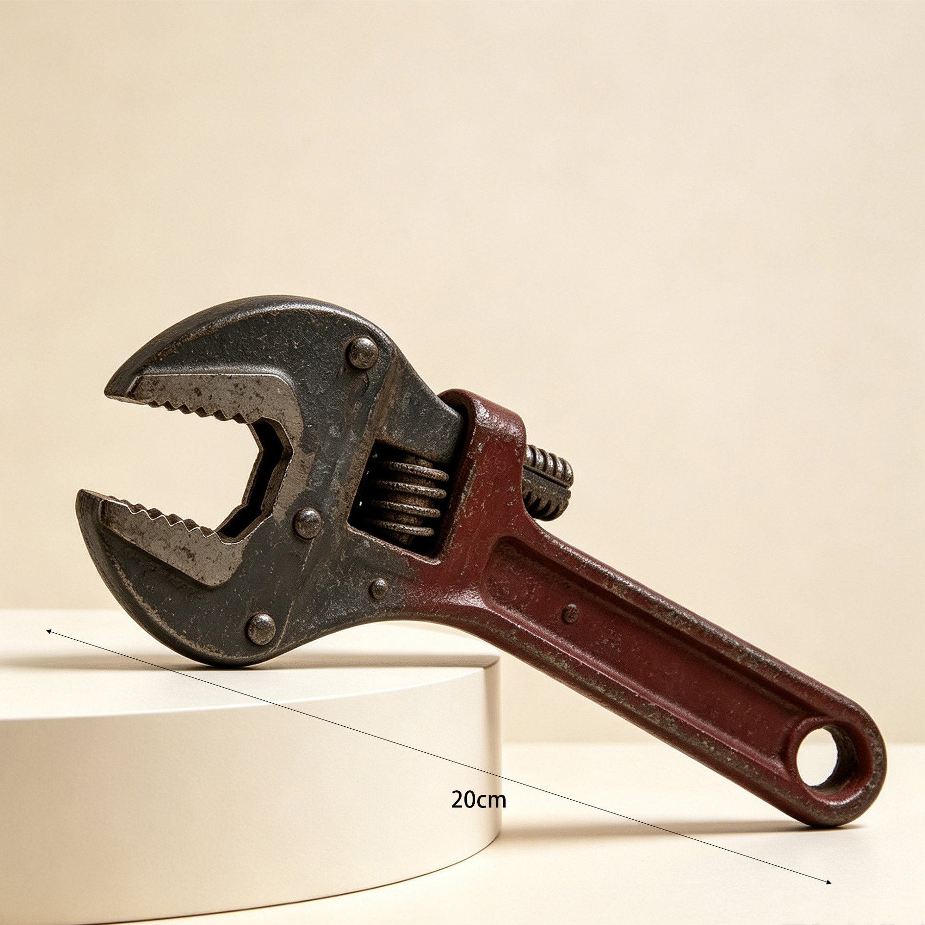 Durable steel adjustable wrench side view