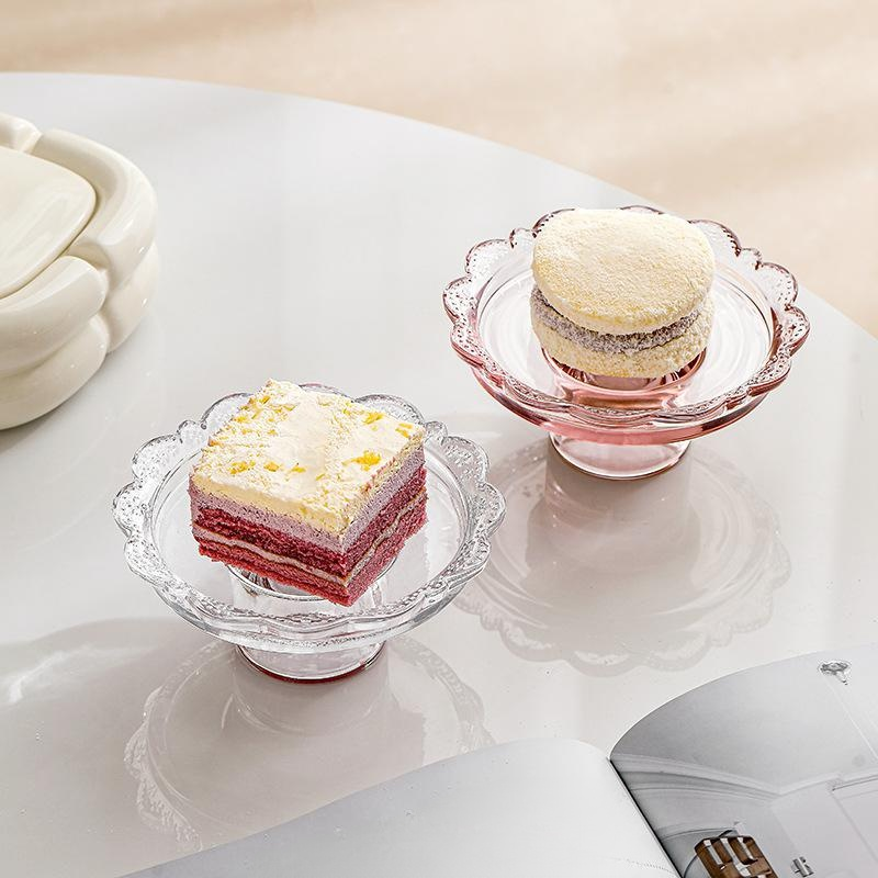 グラスレースハイキックケーキ皿デザートプレート