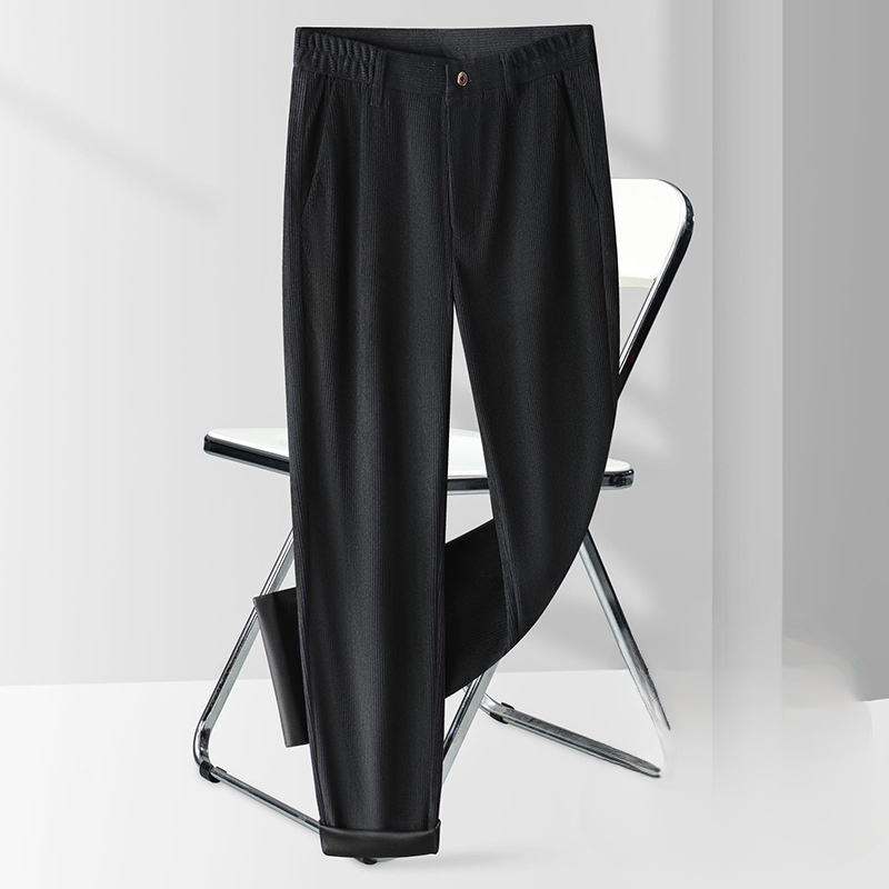 メンズゆったり棒ズボンパンツノンアイロン太いセクションストレートコーデュロイメンズパンツ