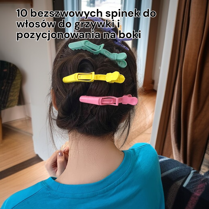 10 sztuk bezśladowych spinek do włosów, klamry do grzywki i boczne klipsy