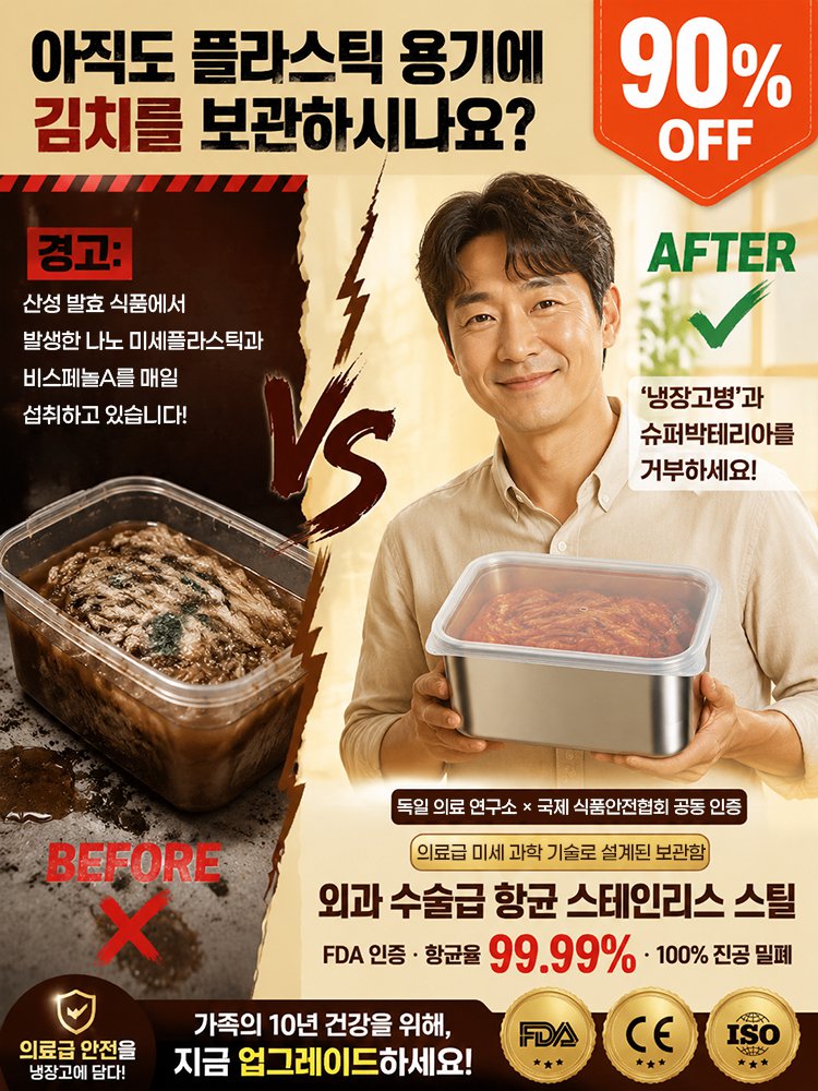 독일 의료등급 항균 스테인리스 반찬통 보관용기