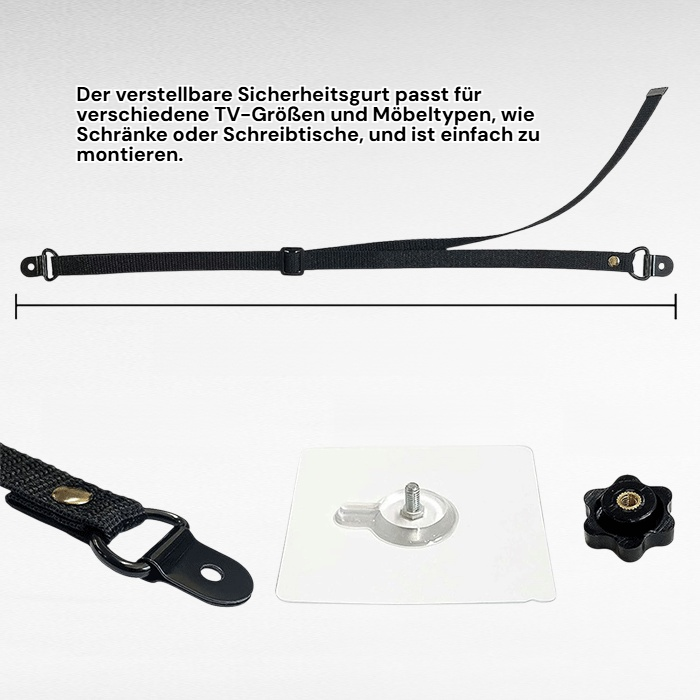 Verstellbarer TV-Sicherheitsgurt, geeignet für Fernsehtisch oder Schreibtisch, Anti-Kipp Möbelanker