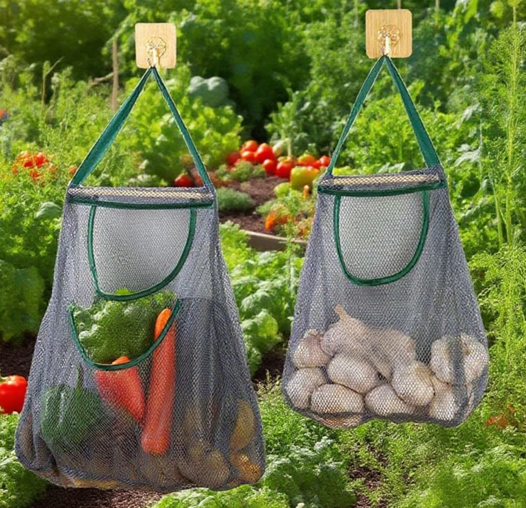 廚房壁掛式防潮通風收納鏤空網兜安裝示意圖