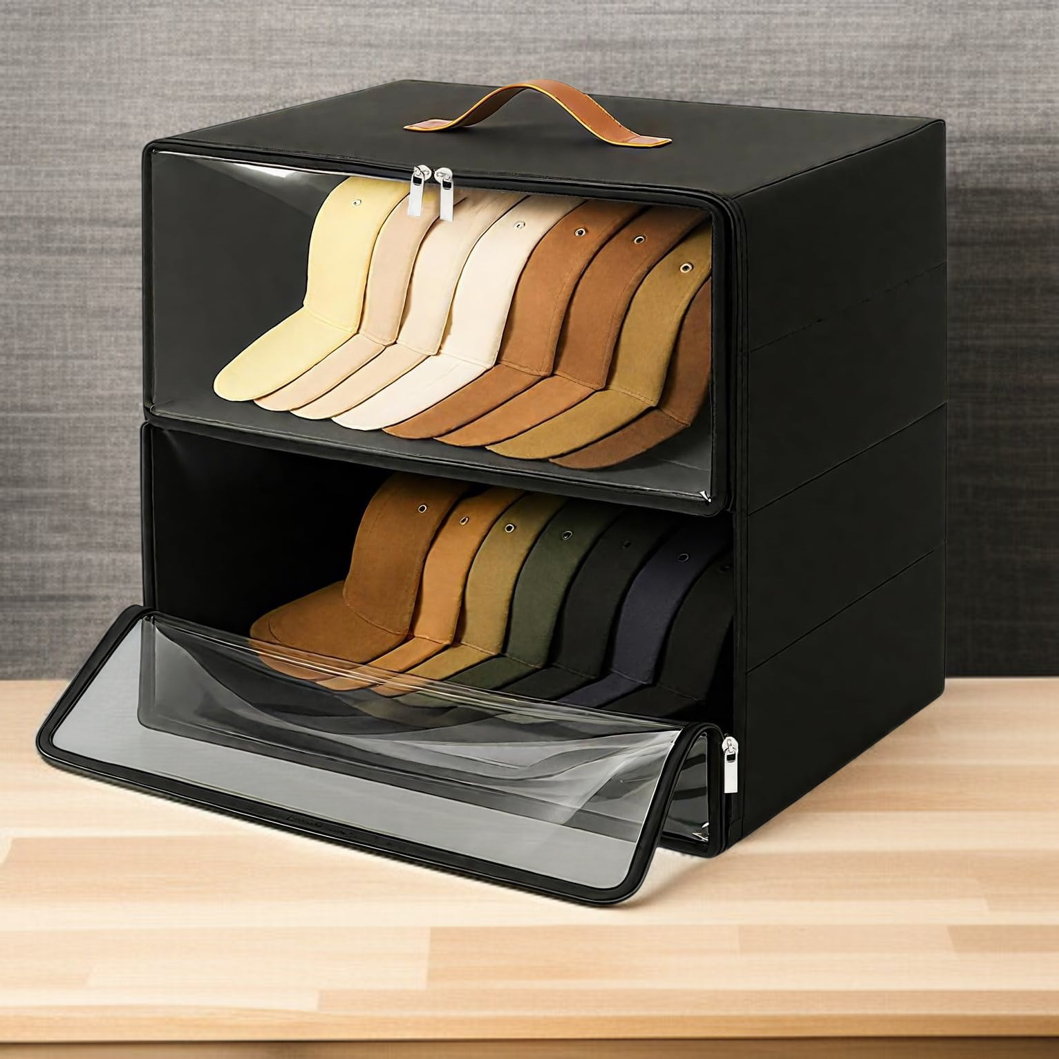 不織布野球帽収納ボックス雑貨収納整理ジッパー帽子ボックス布収納ボックス