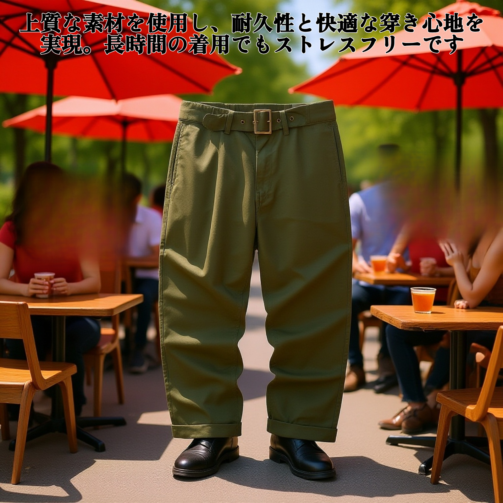 レトロなミリタリースタイルのグルカカジュアルパンツ