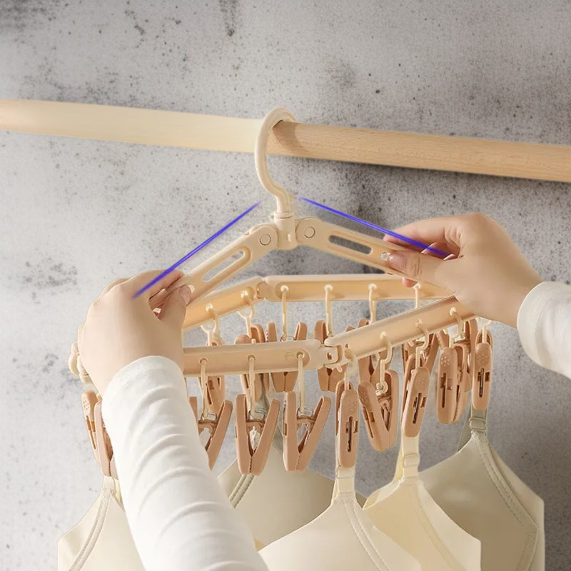 기숙사 아기 다용도 빨래건조대 다용도 바람막이 접이식 빨래건조대 가정용 집게 멀티걸이