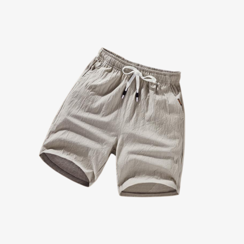 남자 린넨반바지 통기성 허리밴딩 얇은 와이드 비치반바지 면마반바지