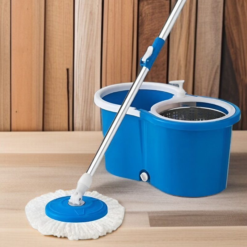 360° drehbarer Magic Mopp mit Eimer, verstellbar, Mikrofaser, für die Bodenreinigung