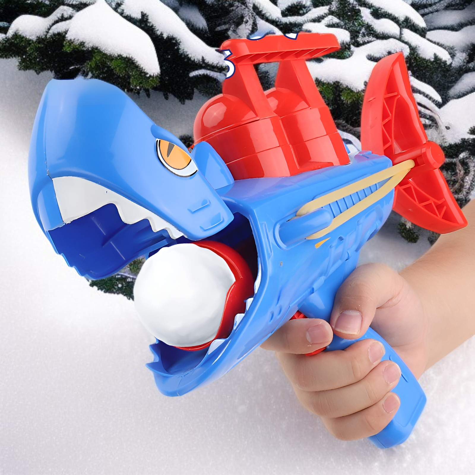 상어 모양의 눈덩이 발사기