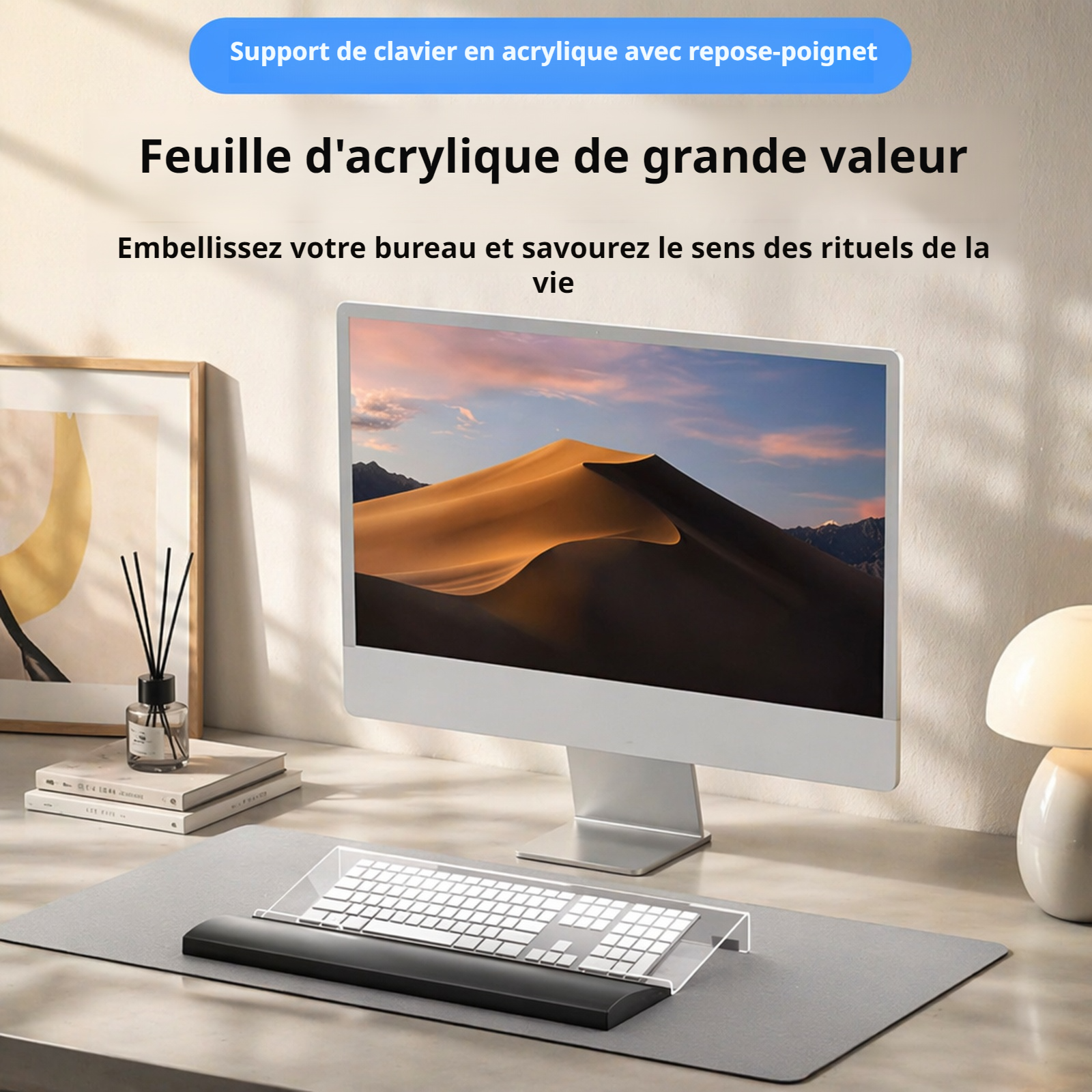Ensemble repose-poignet clavier ergonomique en EPP