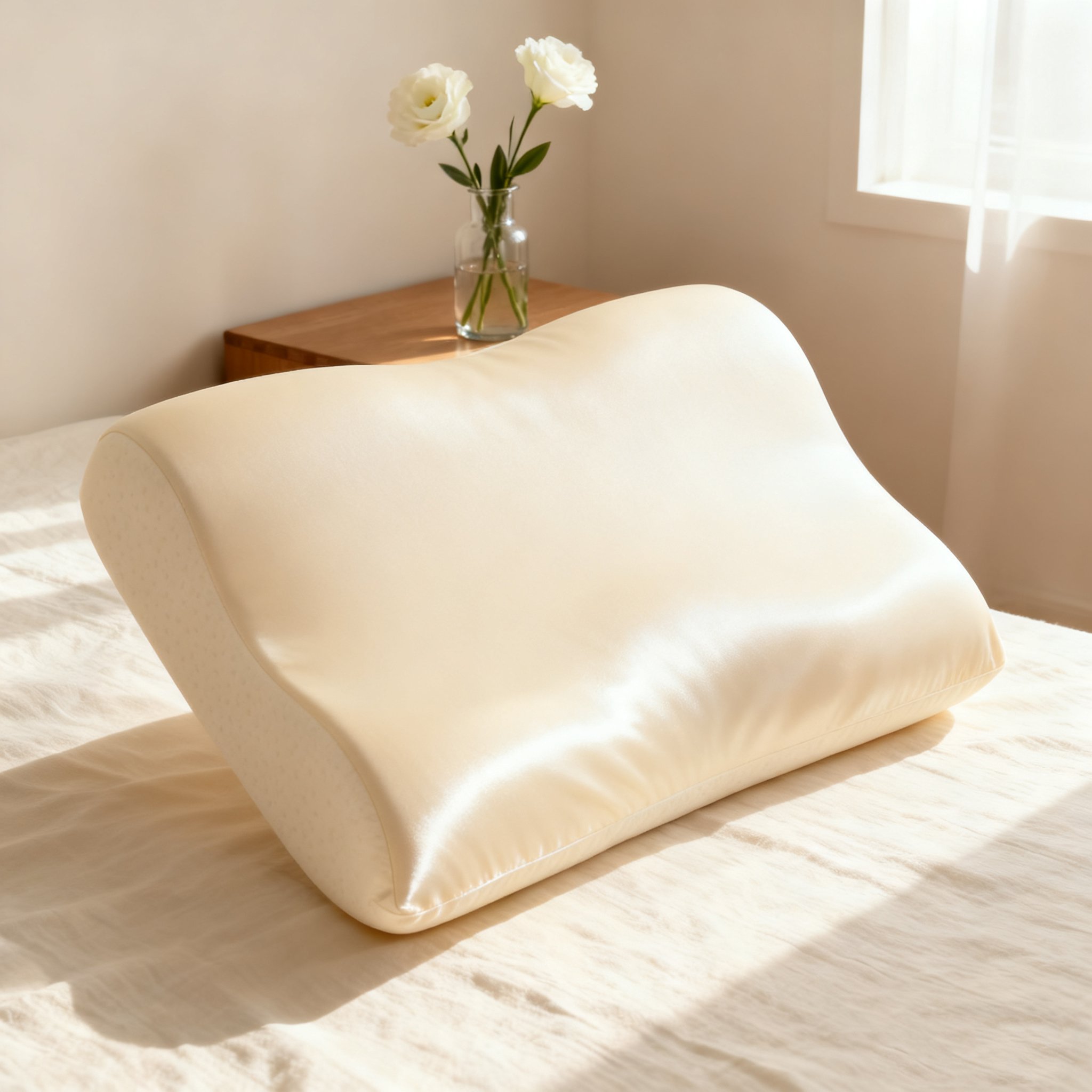 순수 실크 메모리폼 베개 (2개 세트)