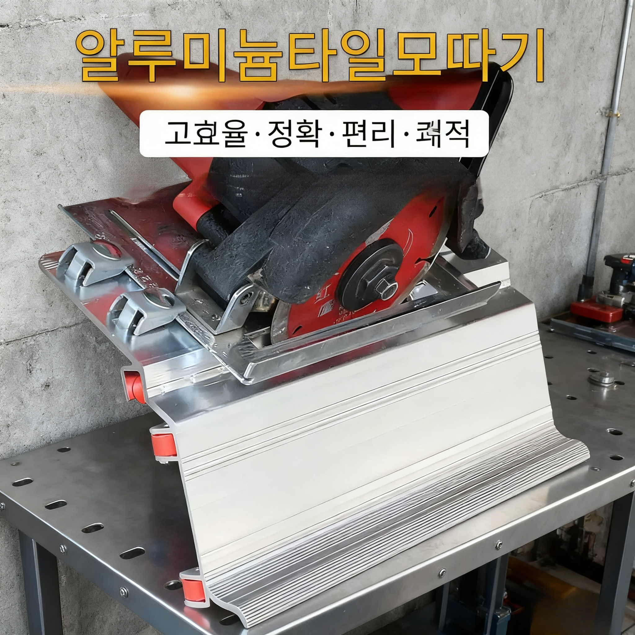 45도 각 타일 절단 공구 정면 사진