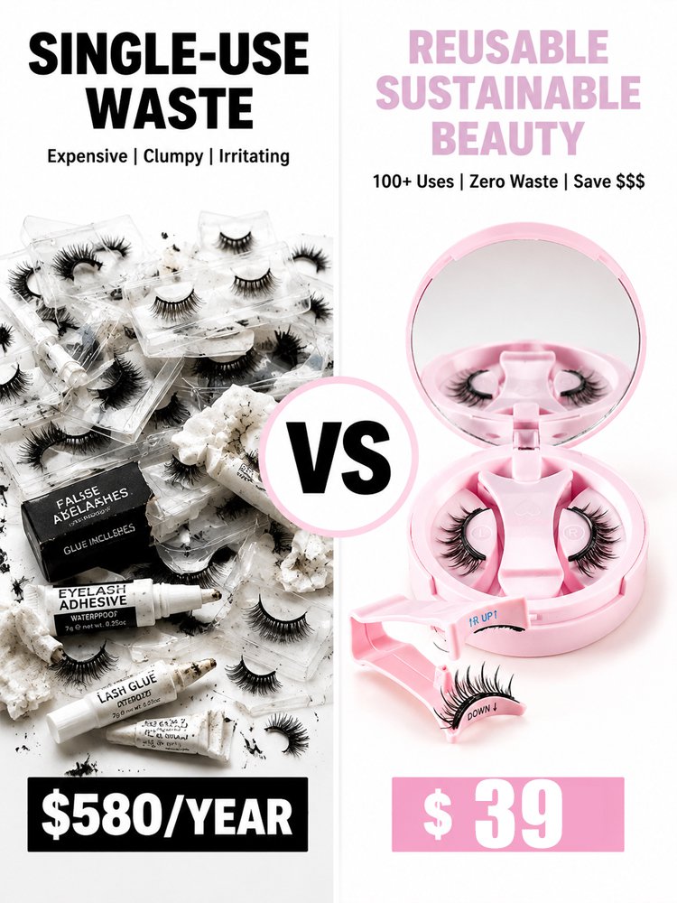 [No glue, no removal hassle; achieve perfect lashes in 3 seconds] Magnetic False Eyelashes