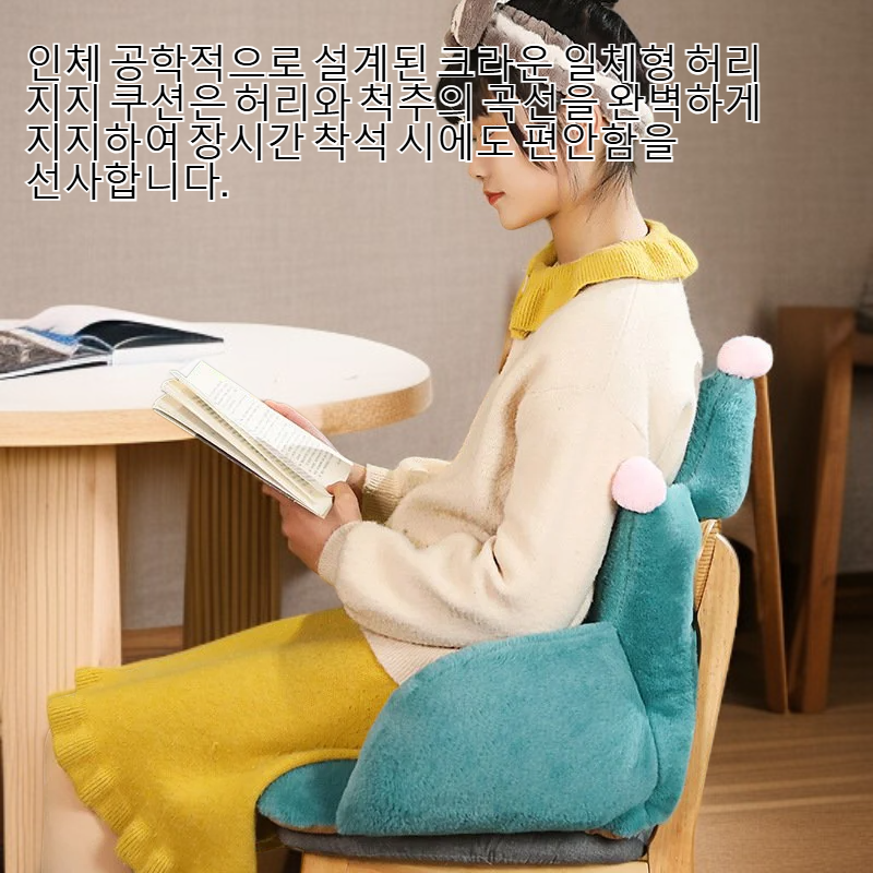 크라운 일체형 허리 지지 쿠션