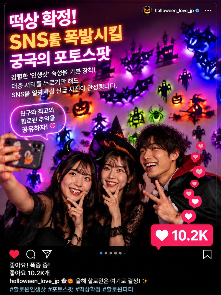 할로윈 입체 3D 강력 발광 미니 무드등 스티커