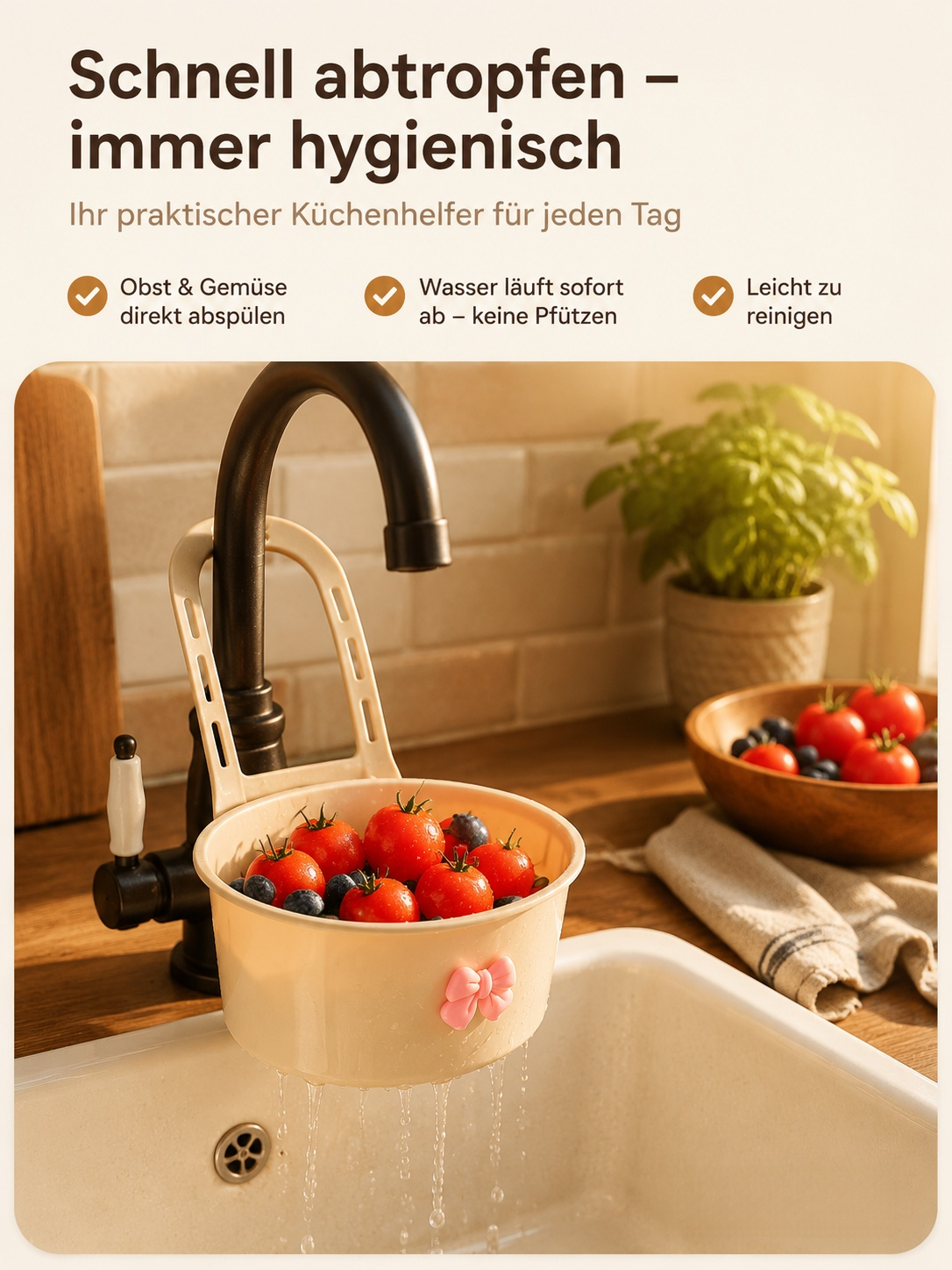 Küchen-Spülbecken Filterkorb zum Aufhängen
