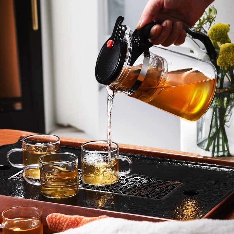 Durable ceramic multi-cup teapot set