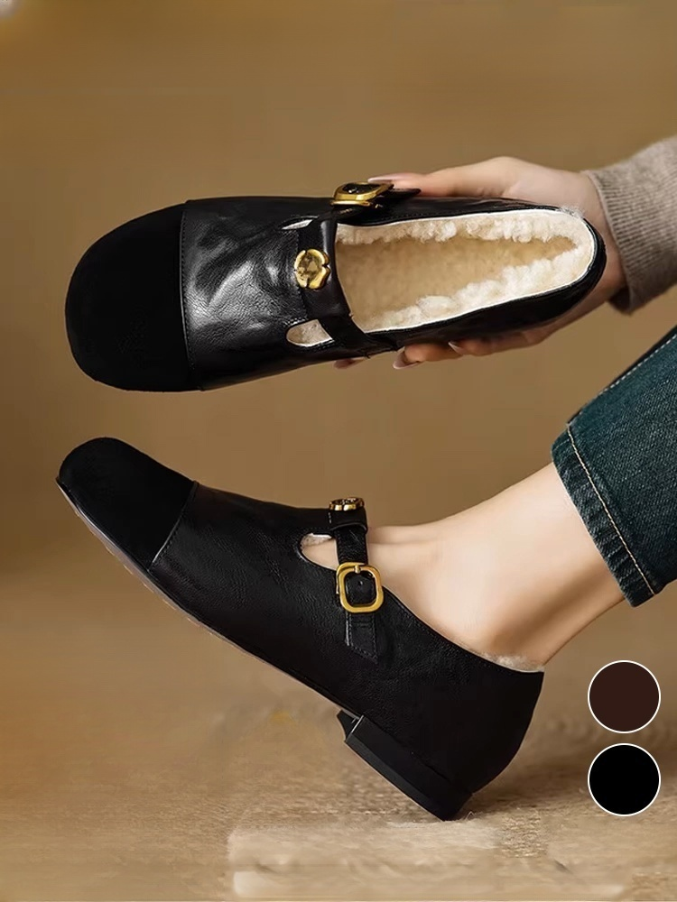 카멜리아 모티브 레트로 뒤 보아 신발