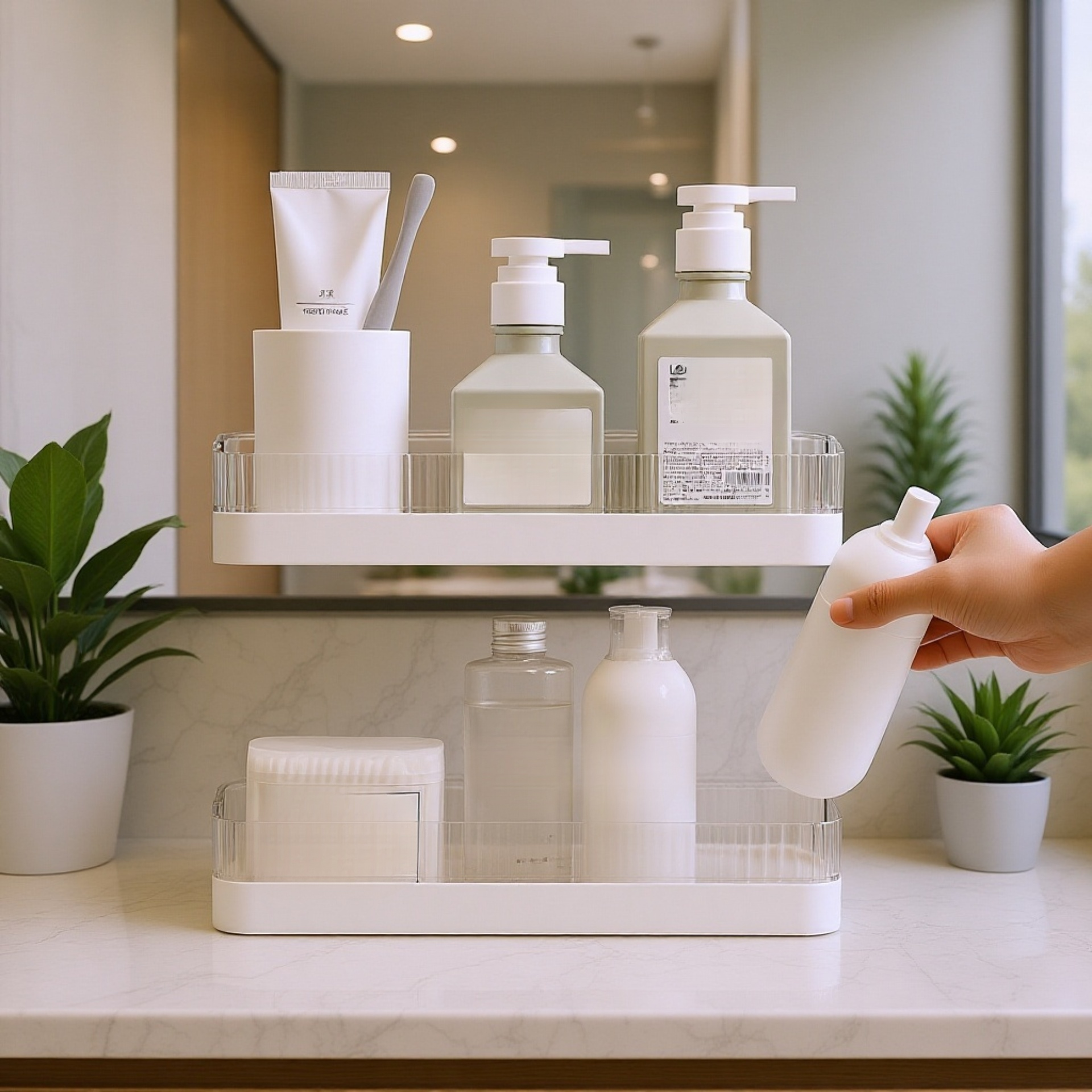 Étagère de rangement murale sans perçage pour lavabo, support de rangement pour salle de bain