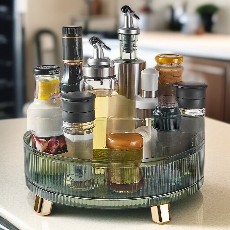 キッチン調味料収納回転ラック多用途棚