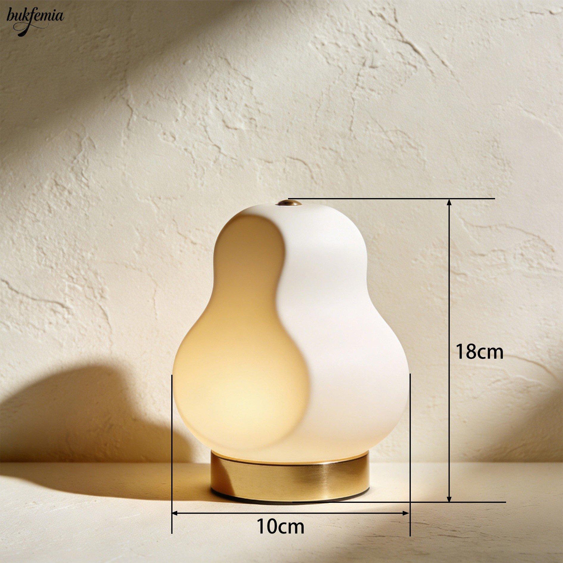 Close-up of bedside night light with touch control