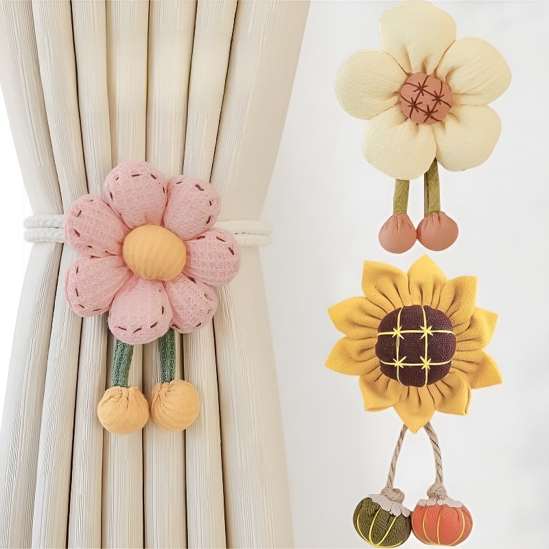 Adjustable Flower Curtain Tieback Rope, Decorative Curtain Holder Strap
