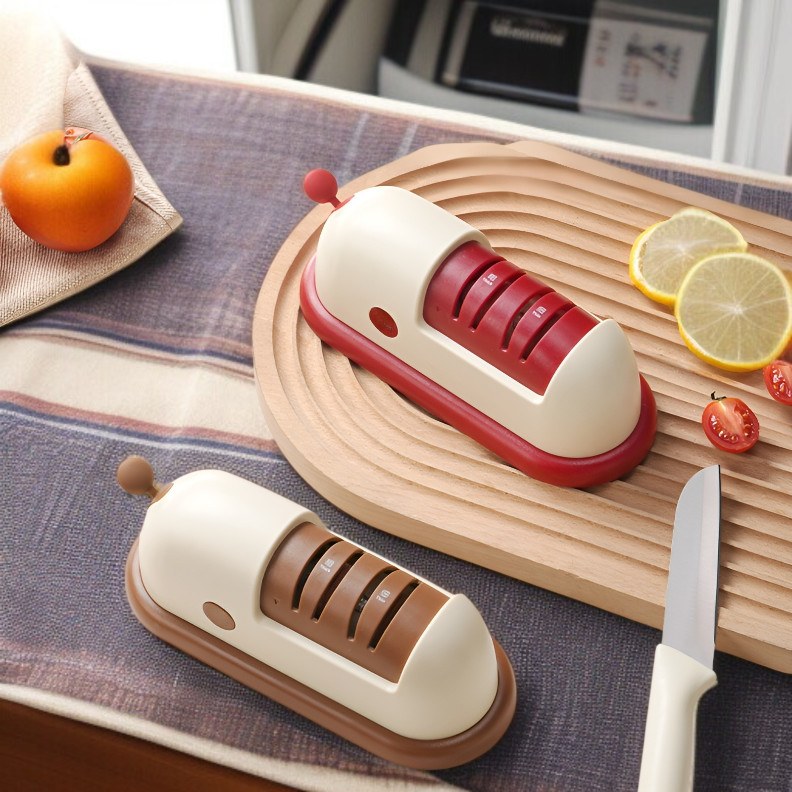 滑り止め吸盤ベース付きで安全な包丁研ぎ器