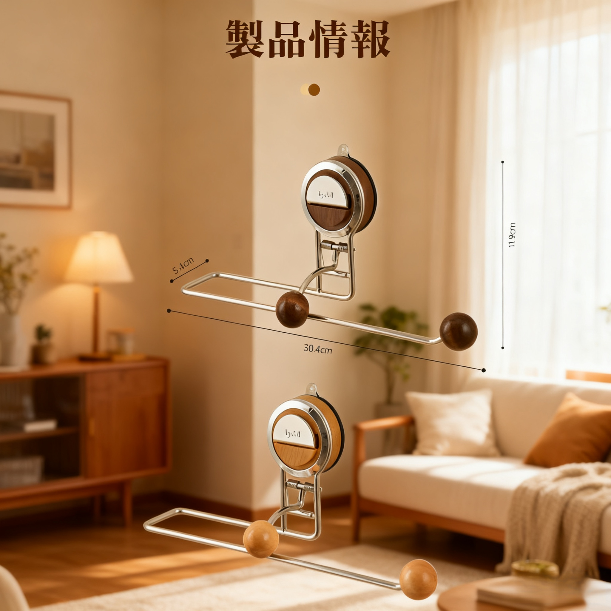 吸盤付き布巾・トイレットペーパー収納ラック 壁掛け式 取り外し可能