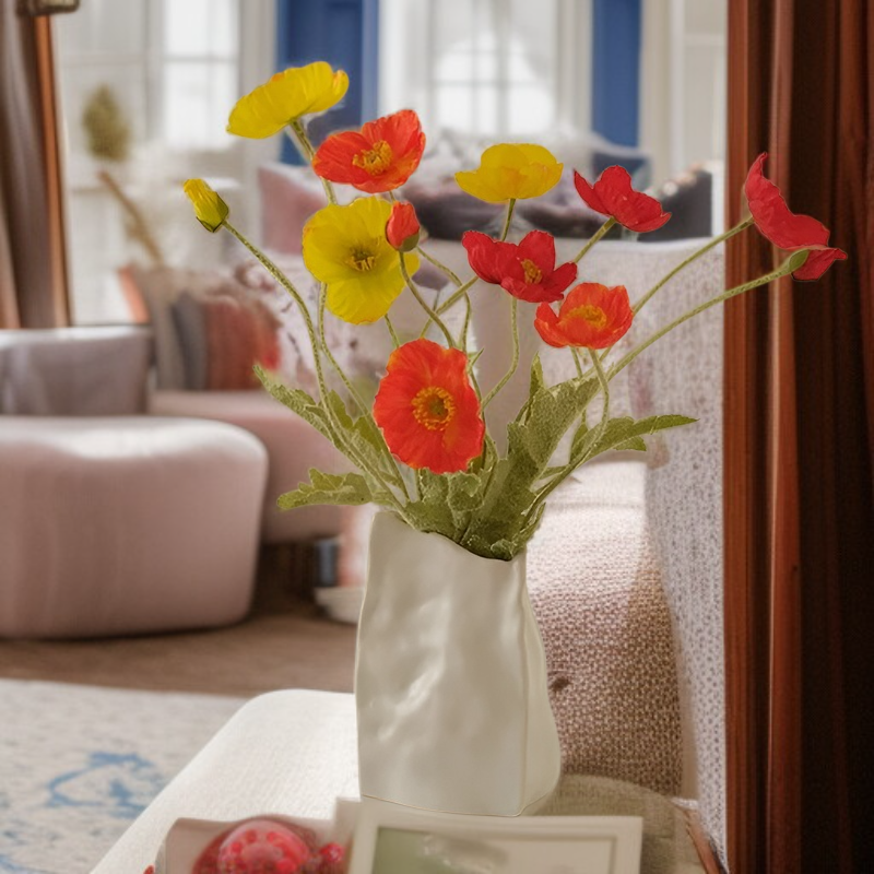  แจกันเซรามิกแตะมือพรีเมียมลายป๊อปปี้ [4]