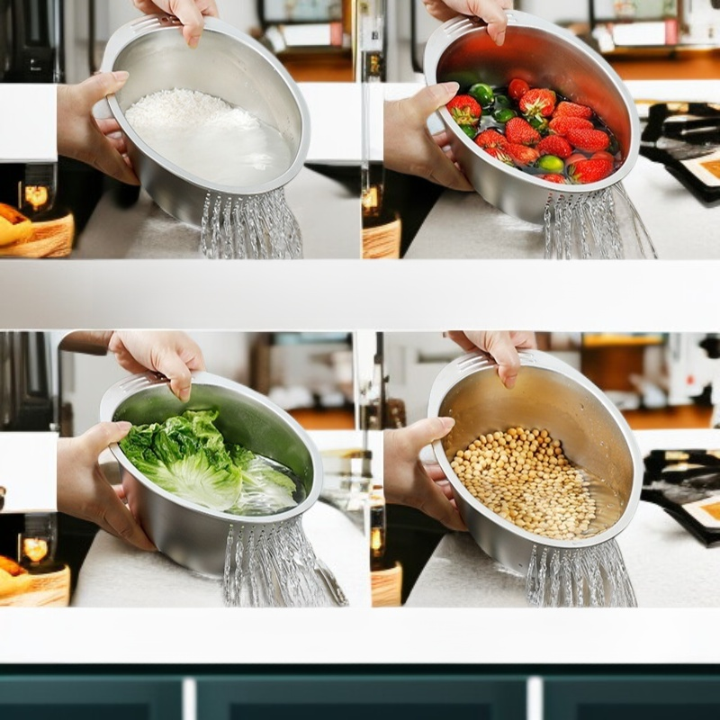 주방 가정용 쌀이 새지 않는 세척 대야 야채 바구니 과일 세척기