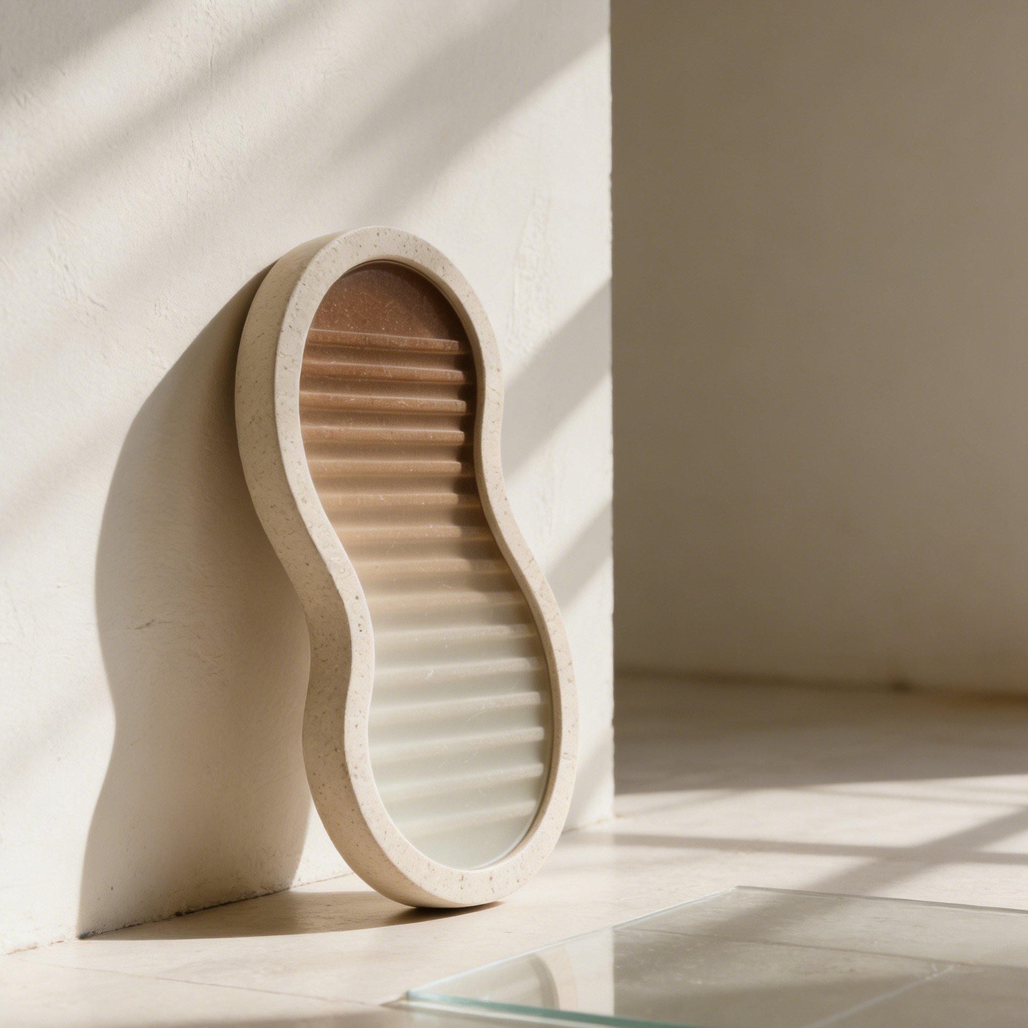 กระดานซักผ้าทรงโค้งทำจากหินอ่อน