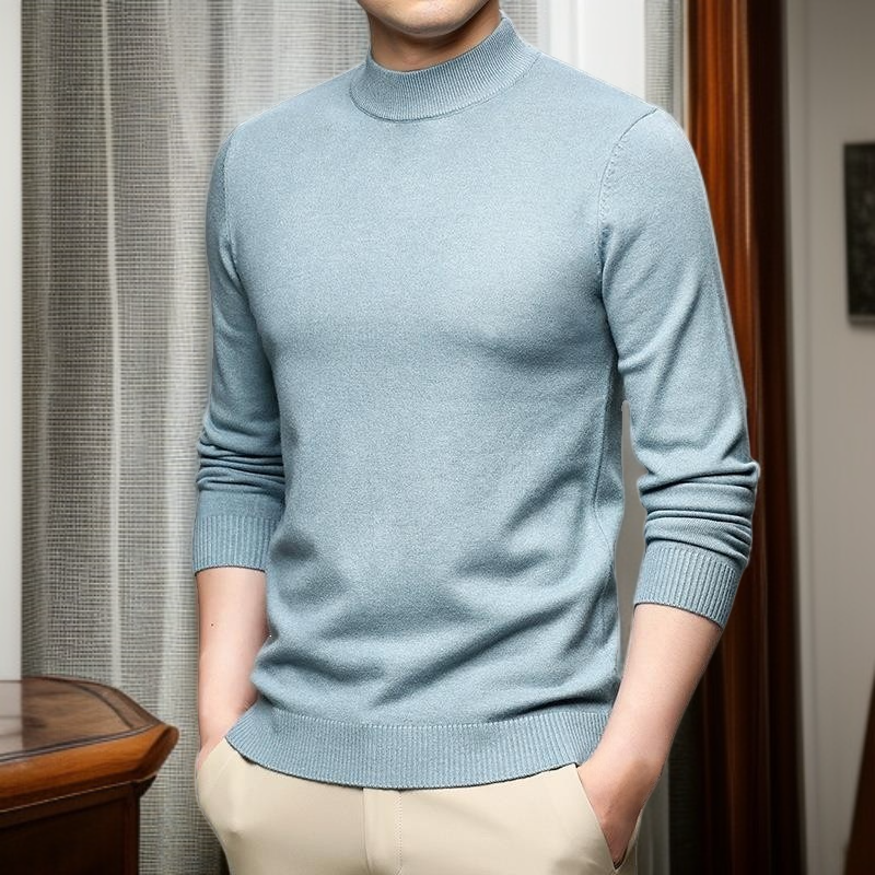 단색 슬림핏 스웨터